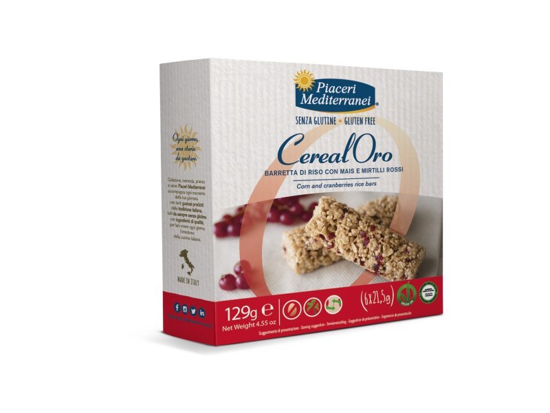 PIACERI Rice bar with corn and blueberry 129g (6x21.5g). Gluten-free product