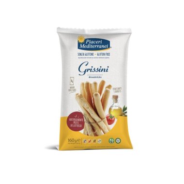 PIACERI Grissini breadsticks with olive oil 160g (4 mini portions). Gluten-free product