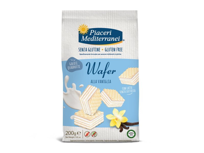 PIACERI Square wafers with vanilla filling 200g. Gluten-free product
