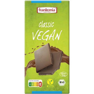 FRANKONIA BIO Wegańska czekolada mleczna 100g. Produkt bezglutenowy