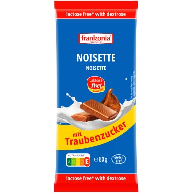 FRANKONIA Dextrose Noisette chocolate 80g. Gluten free product.