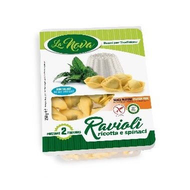 LA NOVA Ravioli z serem ricotta i szpinakiem 250g. Produkt bezglutenowy