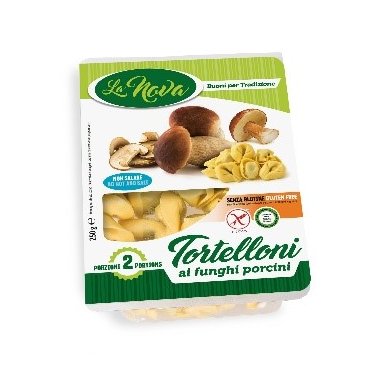 LA NOVA Gluten free tortellini with porcini mushrooms 250g. Gluten free product.