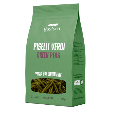 PASTA GUSTOSA Penne Rigate pasta made from 100% green peas 340g. Gluten free product