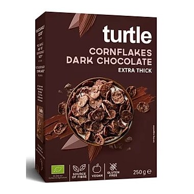 TURTLE BIO dark chocolate-covered cornflakes 250g. Gluten-free product