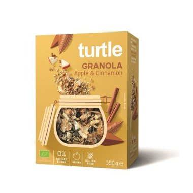 TURTLE BIO Granola jabłko-cynamon 350g. Produkt bezglutenowy