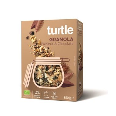 TURTLE BIO walnut-chocolate granola 350g. Gluten-free product