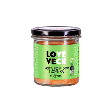 Love Veck - pasta pomidor z szynką 250g. Produkt bezglutenowy