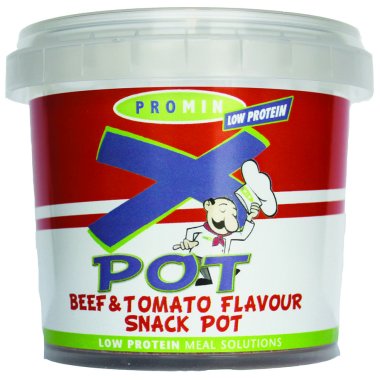 PROMIN Xpot Italia. Pasta dish with spicy sauce flavored with tomato and beef 60g low protein