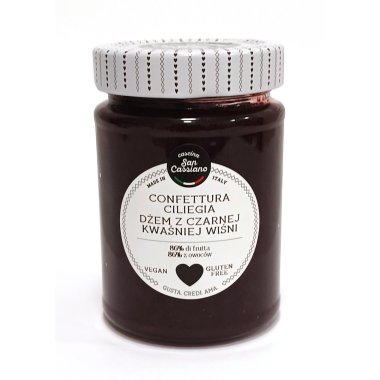 Cascina San Cassiano. Black cherry sour jam 340g. Gluten-free product