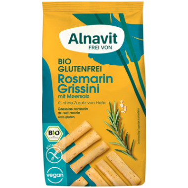 ALNAVIT BIO Grissini rozmarynowe 100g. Produkt bezglutenowy