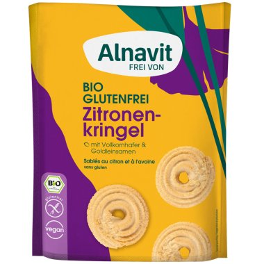 ALNAVIT BIO Cytrynowe krążki 125G. Produkt bezglutenowy.