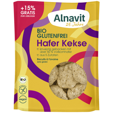 ALNAVIT BIO Ciasteczka owsiane 144G. Produkt bezglutenowy.