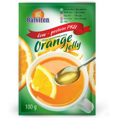 Orange jelly 100g. Naturally gluten-free, low-protein product PKU
