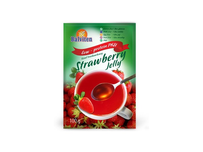 Strawberry jelly 100g. Naturally gluten-free product, low-protein PKU