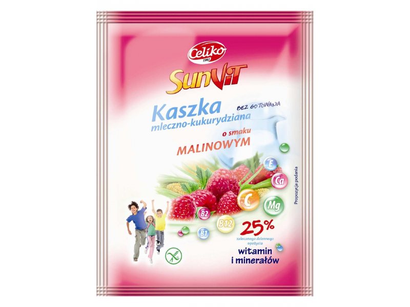 CELIKO Kaszka mleczno-kukurydziana o smaku malinowym bezglutenowa 50g