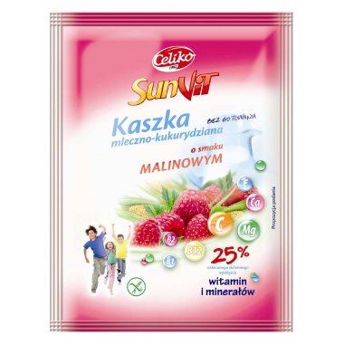 CELIKO Kaszka mleczno-kukurydziana o smaku malinowym bezglutenowa 50g