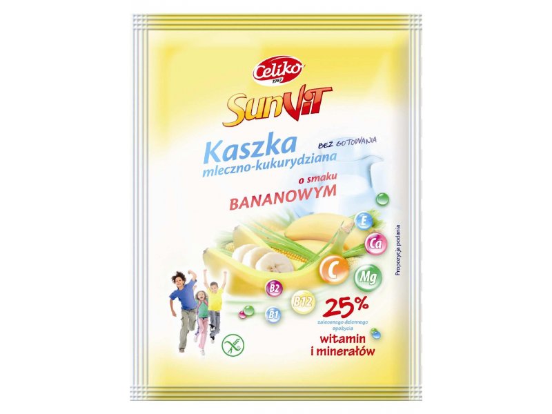 CELIKO Kaszka mleczno-kukurydziana o smaku bananowym bezglutenowa 50g