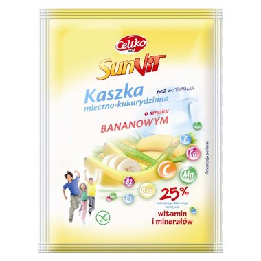 CELIKO Kaszka mleczno-kukurydziana o smaku bananowym bezglutenowa 50g