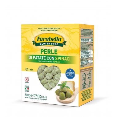 FARABELLA - Kopytka ziemniaczane włoskie ze szpinakiem 500g. Produkt bezglutenowy