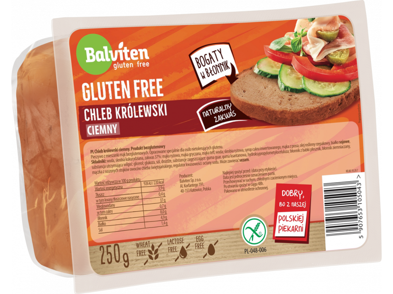 Royal Supreme dark bread 250g Gluten-free product