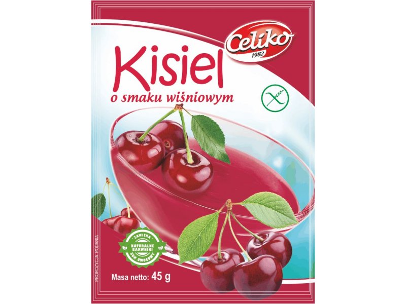 CELIKO Kisiel o smaku wiśniowym 40g. Produkt bezglutenowy