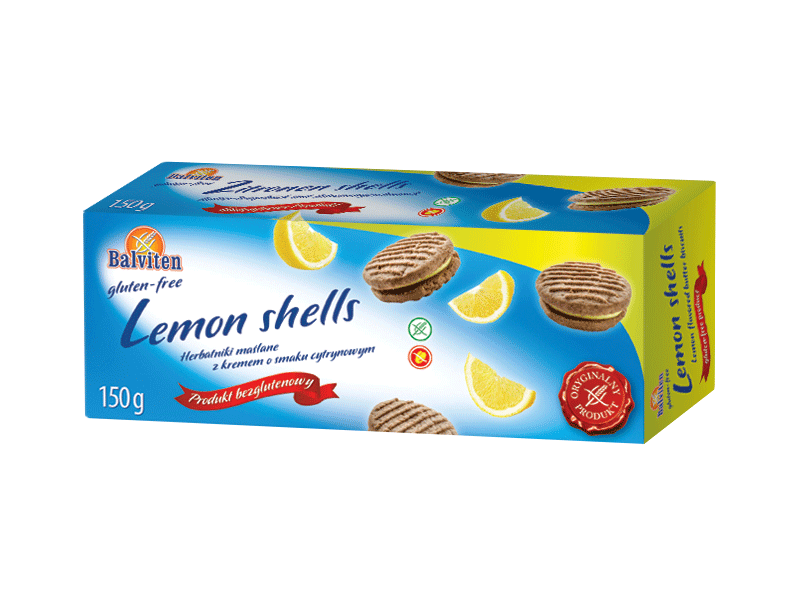 Herbatniki lemon shells 150g. Produkt bezglutenowy