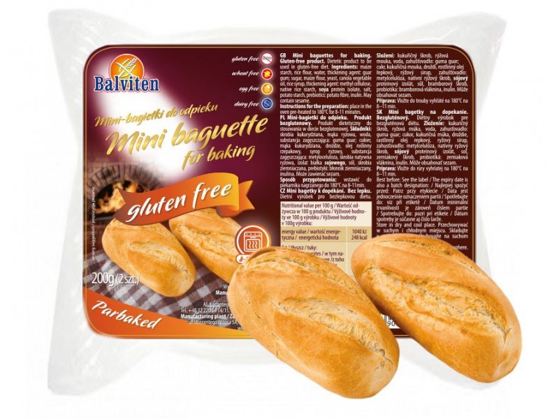 Mini royal baguettes for bake-off 2x100g. Gluten-free product