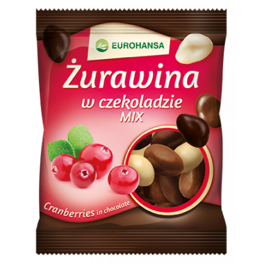 Żurawina w czekoladzie mix  70g. Produkt bezglutenowy