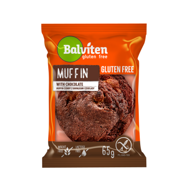 Dark muffin with bits of chocolate 65g. Gluten-free product