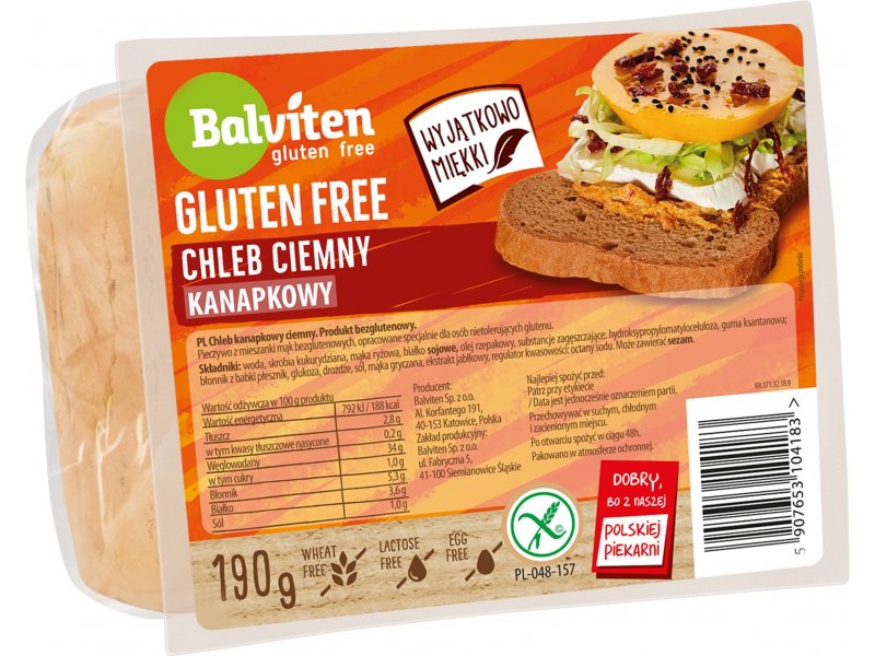 DARK BREAD 190g. Gluten-free product