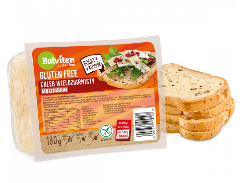 BREAD WITH GRAINS 190g. Gluten-free product