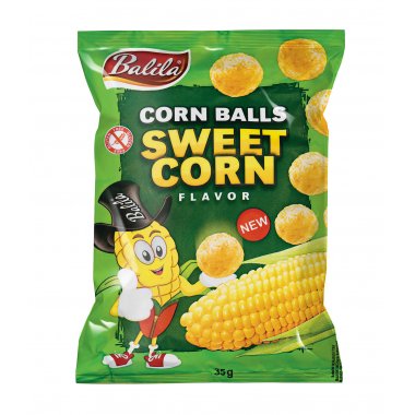 BALILA Corn crisps balls 35g. Gluten-free product