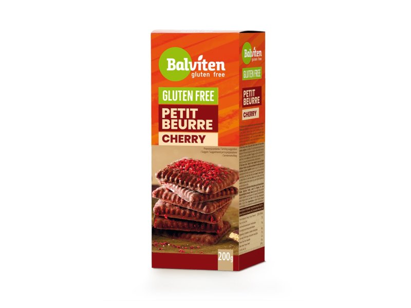 Cocoa-coated butter biscuits with freeze-dried cherries 200g. Gluten free product