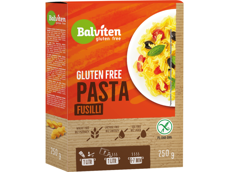 Fusilli pasta 250g. Gluten-free product